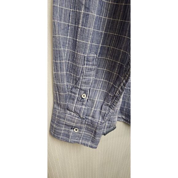 Stitch Fix Flag & Anthem Men's Chambray Blue Striped Pocket Button-Up Shirt XL - Picture 5 of 7